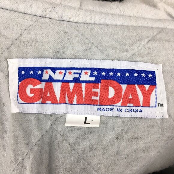 Vintage 90s RAIDERS NFL Black Silver Vinyl Game Day Jacket Size M/L/XL RARE - Picture 8 of 8